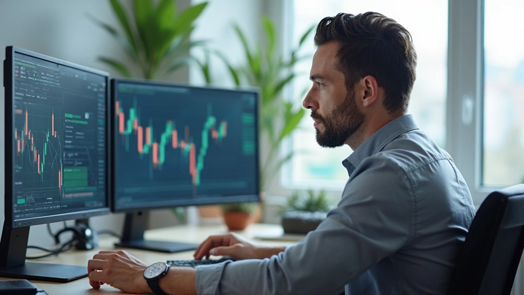 Investor using financial analysis tools and educational resources for market research