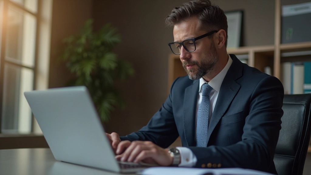 Профессиональное фото работника с планами инвестиционного портфеля